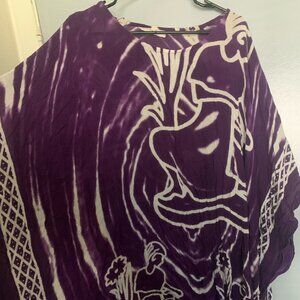 Vibrant Purple & White Kaftan Tunic